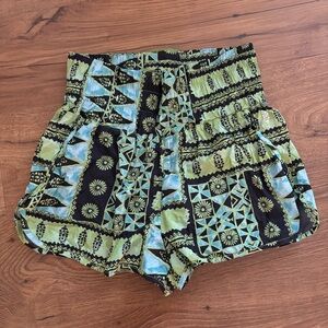 Free People Green and Black Athletic Shorts